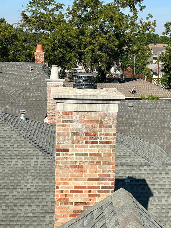 Red brick chimney in carrollton TX