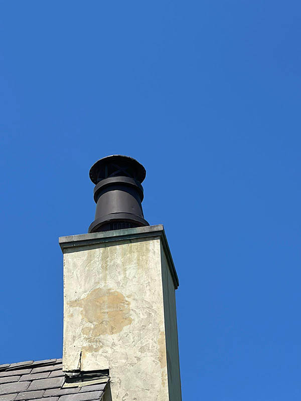 chimney with damaged exterior