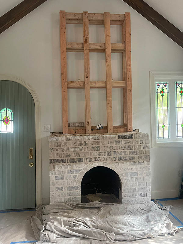 Building a chimney and fireplace