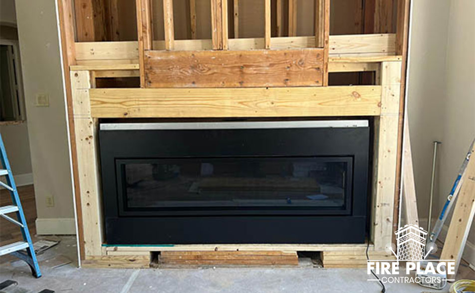 Firebox with wood framing