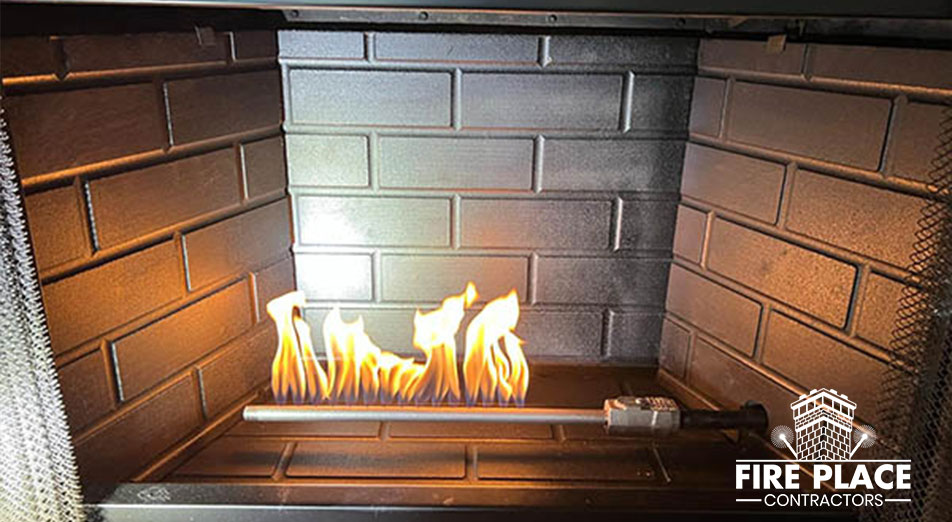 New installation gas fireplace